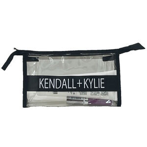 Kendall‎ + Kylie Makeup Bag Small Clear Plastic Black Trim Cosmetic Bag New